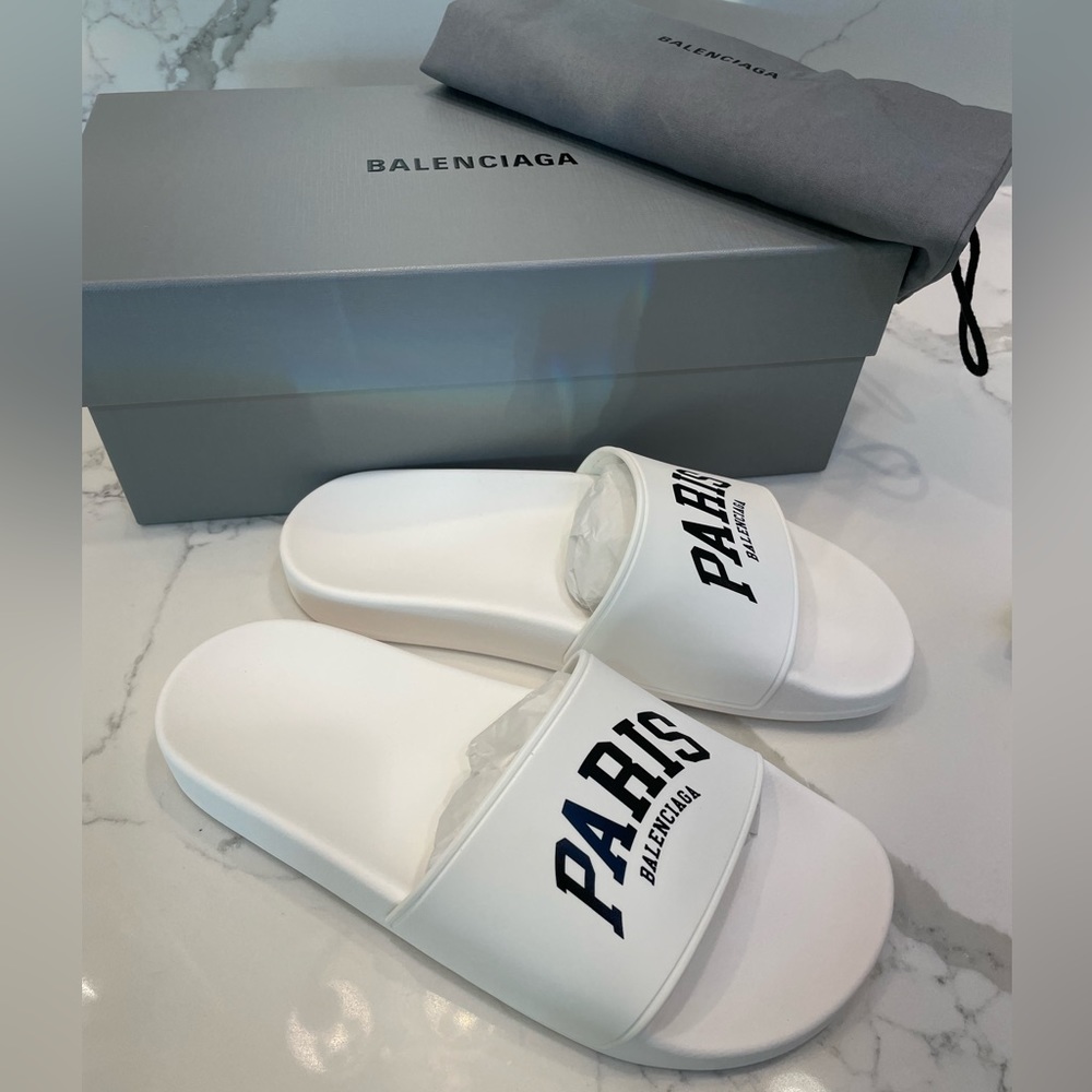 BALENCIAGA Womens Cities Pool Slide Sandals 10 B/40 EU - Picture 8 of 14
